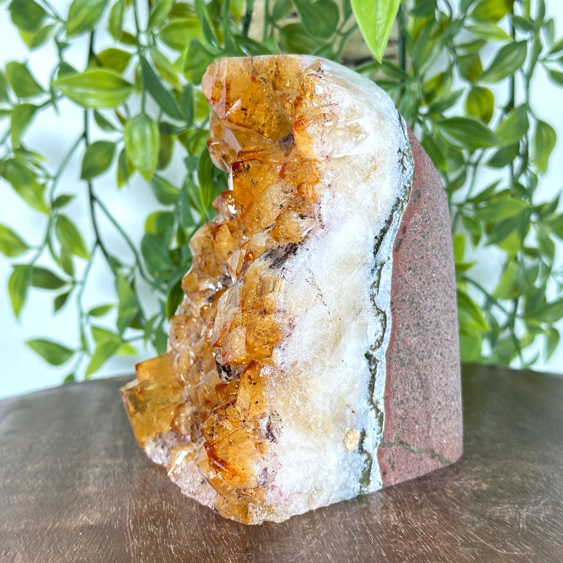 Natural Yellow Citrine Heated Crystal Gemstone Geode - Gem Avenue
