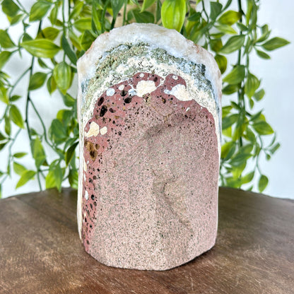 Natural Yellow Citrine Heated Calcite Crystal Geode Raw Gemstone for Decor & Collection - RGD846