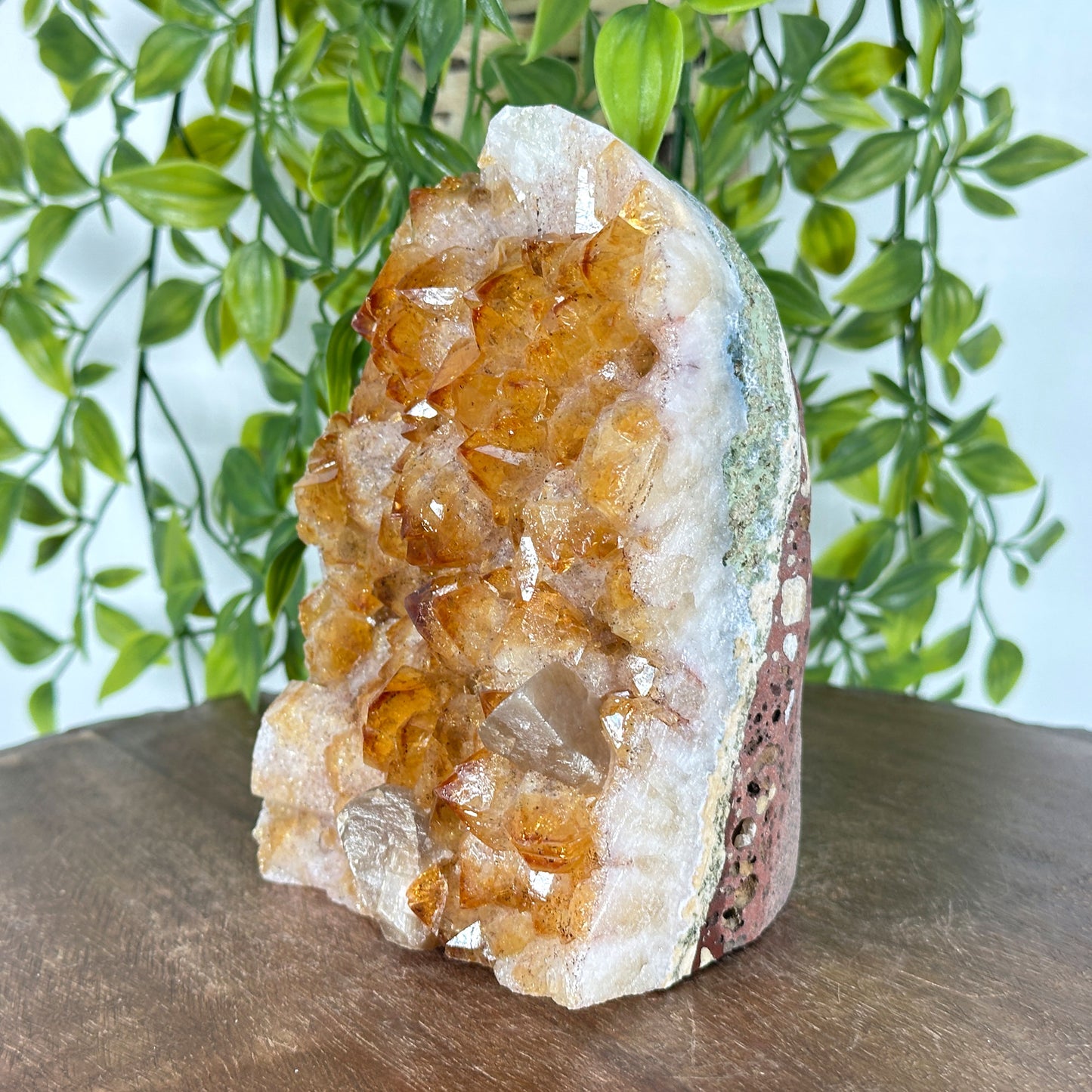 Natural Yellow Citrine Heated Calcite Crystal Geode Raw Gemstone for Decor & Collection - RGD846