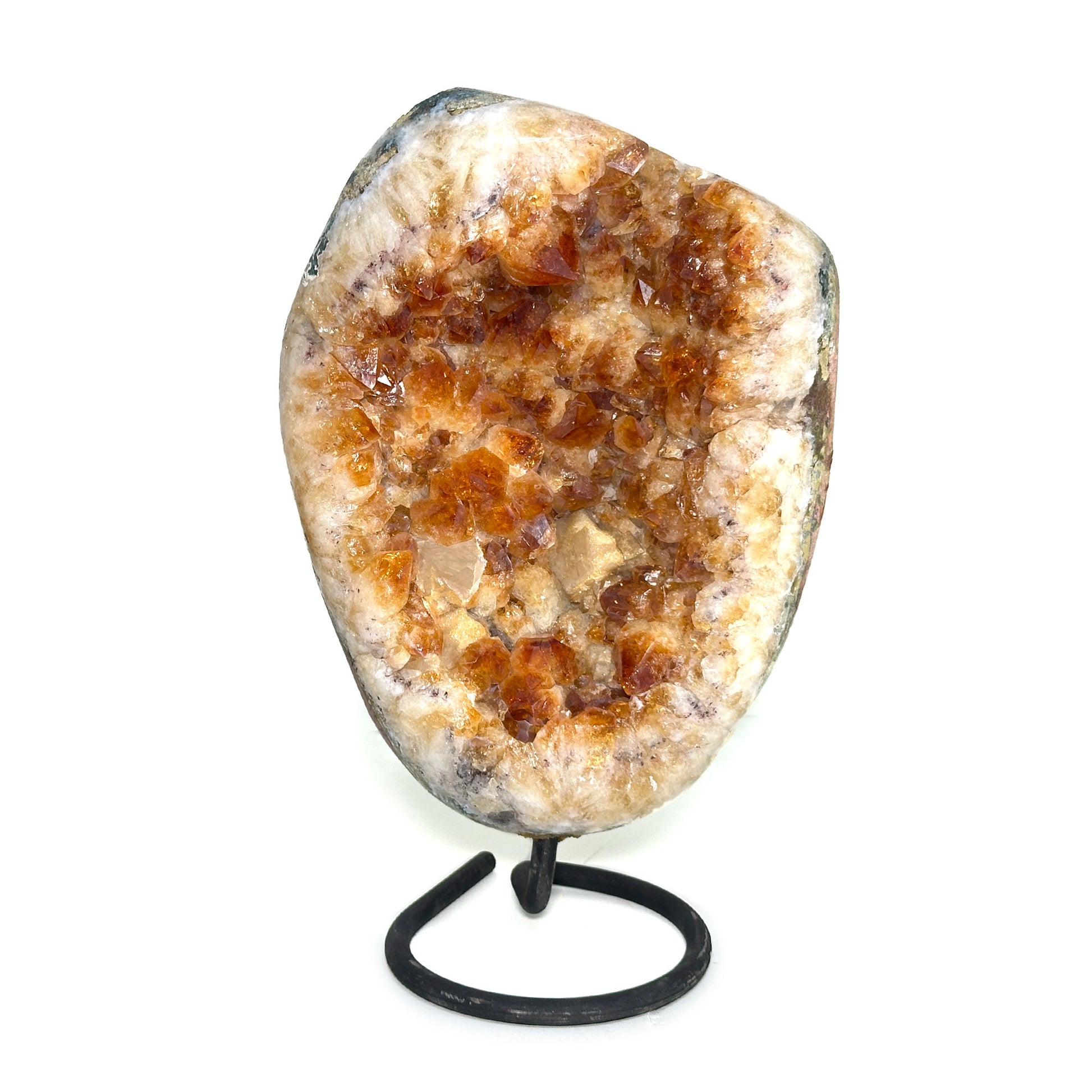 Natural Yellow Citrine Heated Crystal Gemstone Geode - Gem Avenue