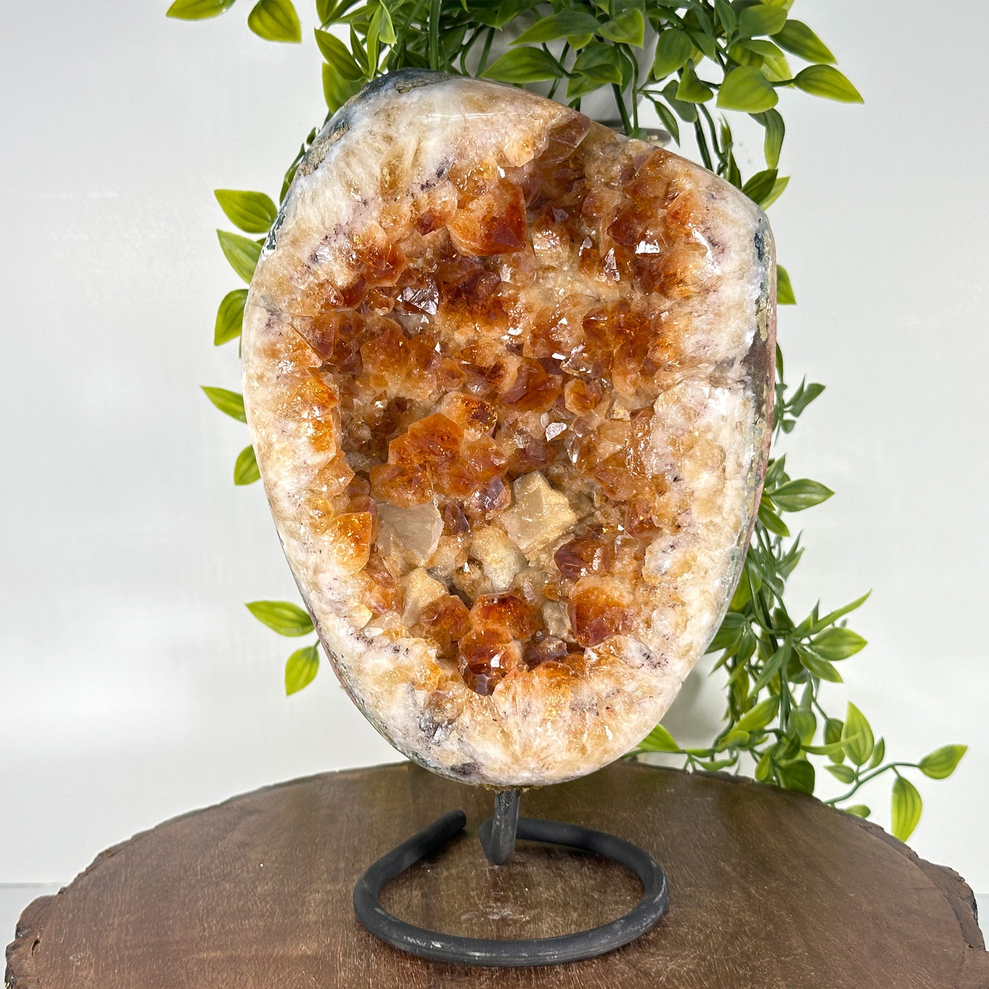 Natural Yellow Citrine Heated Crystal Gemstone Geode - Gem Avenue