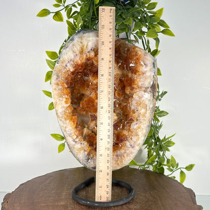 Natural Yellow Citrine Heated Crystal Gemstone Geode - Gem Avenue