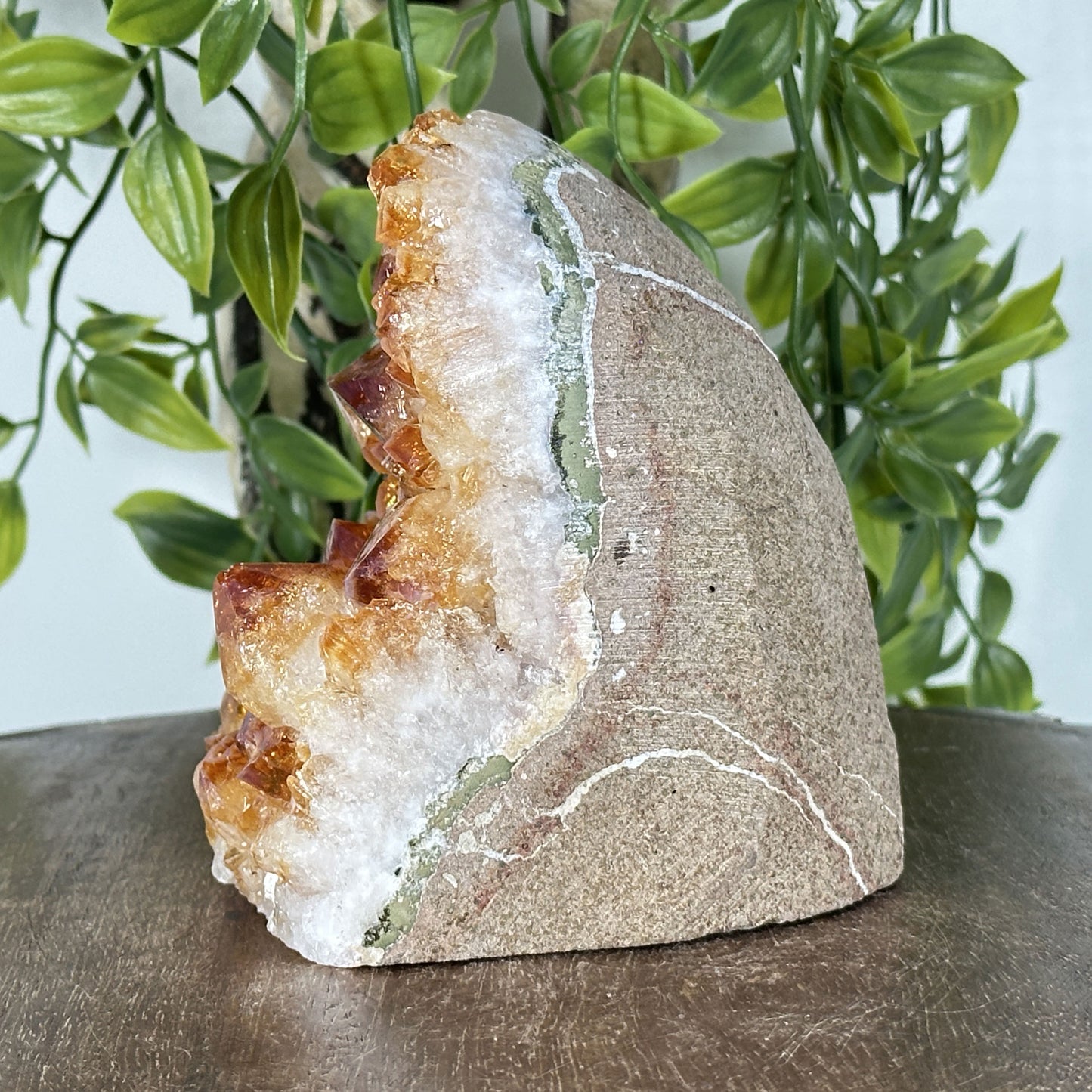 Natural Yellow Citrine Heated Crystal Cluster Geode - Gem Avenue