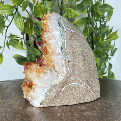 Natural Yellow Citrine Heated Crystal Cluster Geode - Gem Avenue