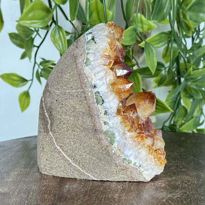 Natural Yellow Citrine Heated Crystal Cluster Geode - Gem Avenue