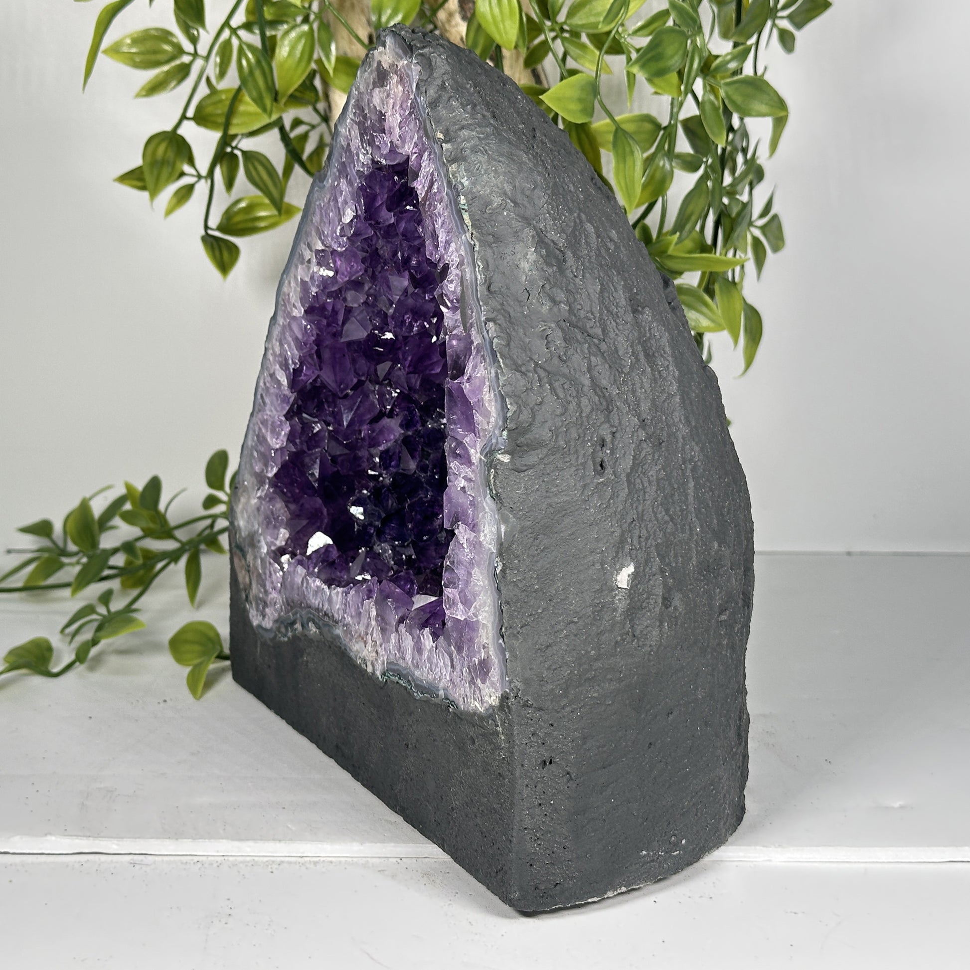 Natural Deep Purple Amethyst Cathedral Crystal Geode - Gem Avenue