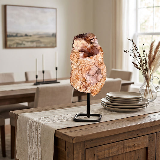 Pink Amethyst Geode Cluster Natural Brazilian Raw Crystal Specimen for Home Decor & Collectors