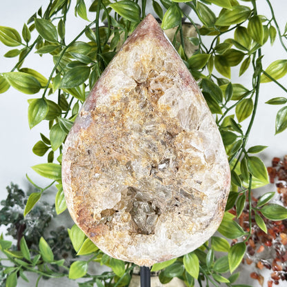 Natural Pink Amethyst Geode 10.5" from Brazil Crystal Specimen for Collection