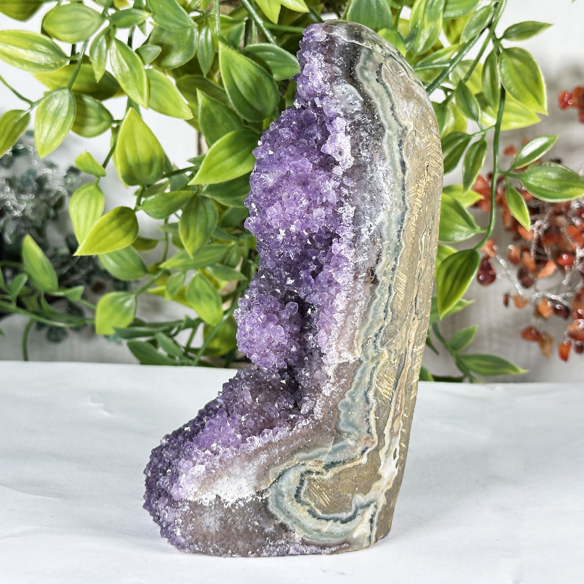 Natural Purple Amethyst Crystal Geode - Gem Avenue Retail
