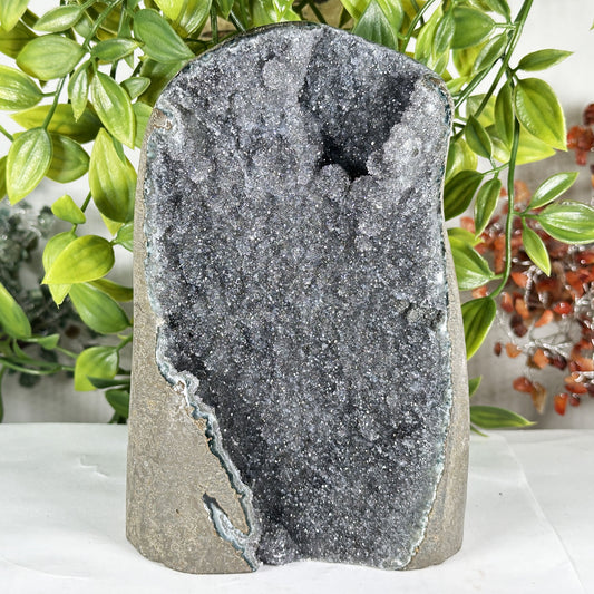 Black Amethyst Crystal Geode - Gem Avenue Retail
