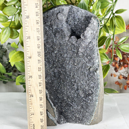 Black Amethyst Crystal Geode - Gem Avenue Retail