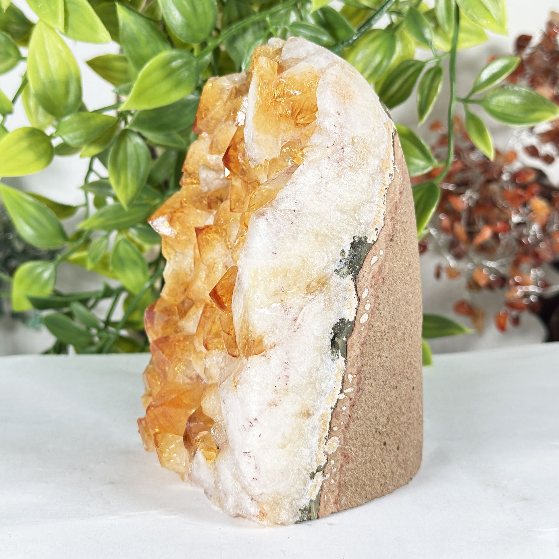 Natural Citrine Crystal Geode - Gem Avenue Retail