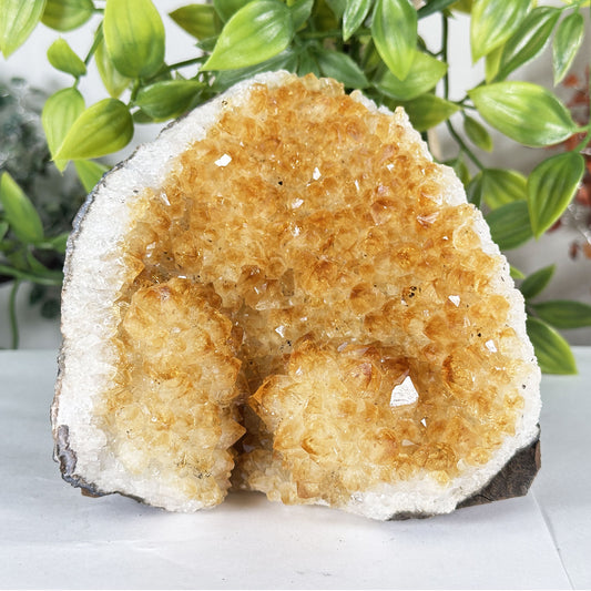 Natural Citrine Crystal Geode - Gem Avenue Retail