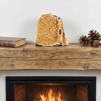 Natural Citrine Druzy Geode Cluster Unique Crystal Display Piece