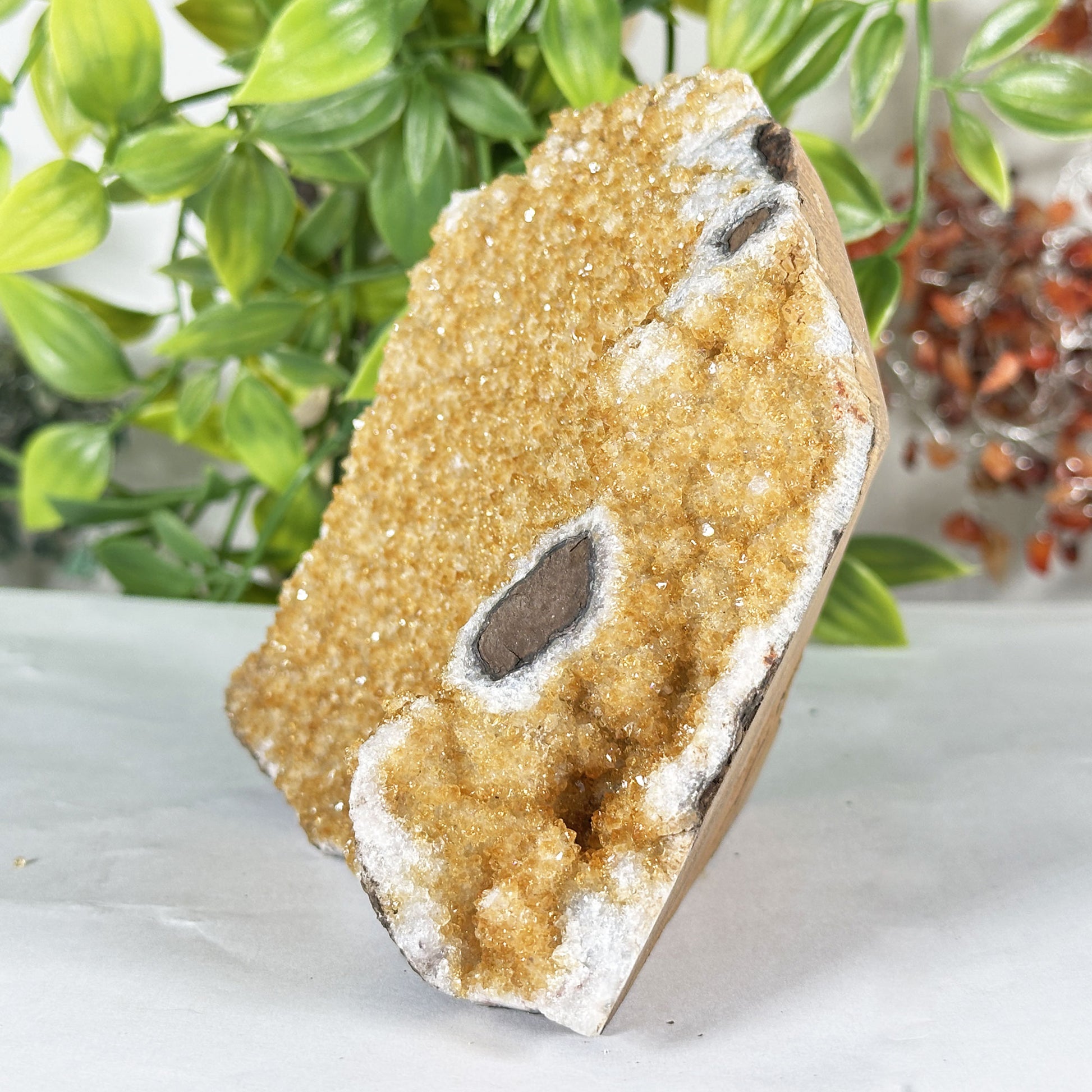Natural Citrine Crystal Geode - Gem Avenue Retail