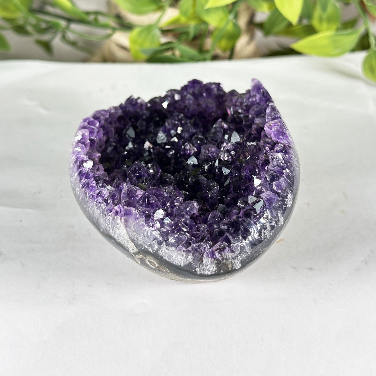 Deep Purple Amethyst Crystal Geode - Gem Avenue Retail