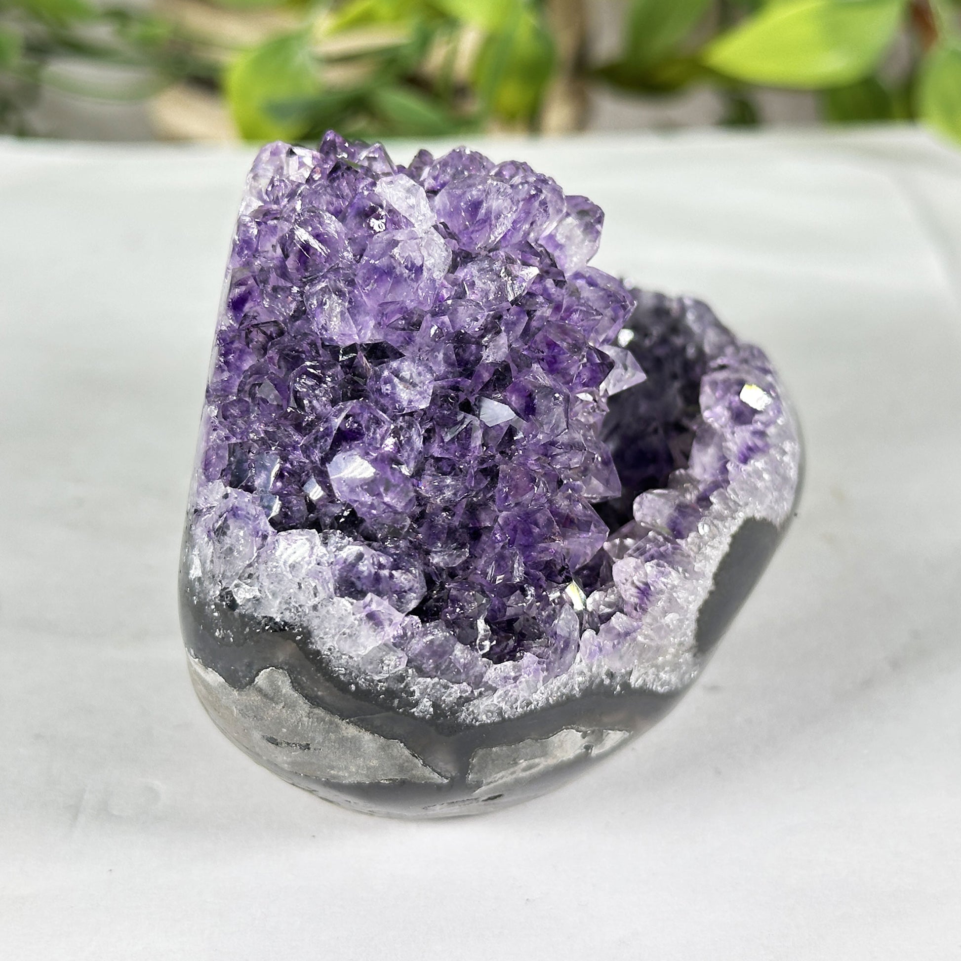 Deep Purple Amethyst Crystal Geode - Gem Avenue Retail