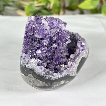 Deep Purple Amethyst Crystal Geode - Gem Avenue Retail