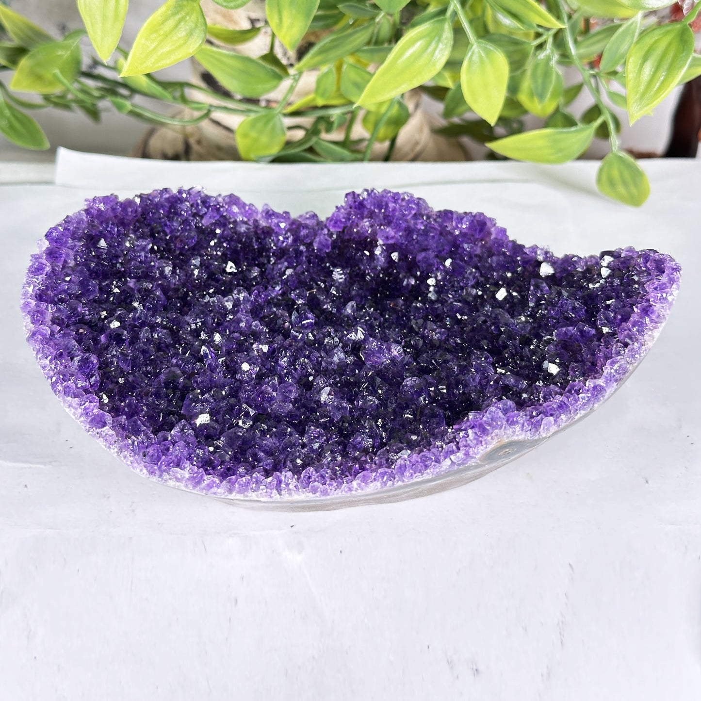 Deep Purple Amethyst Crystal Geode - Gem Avenue Retail