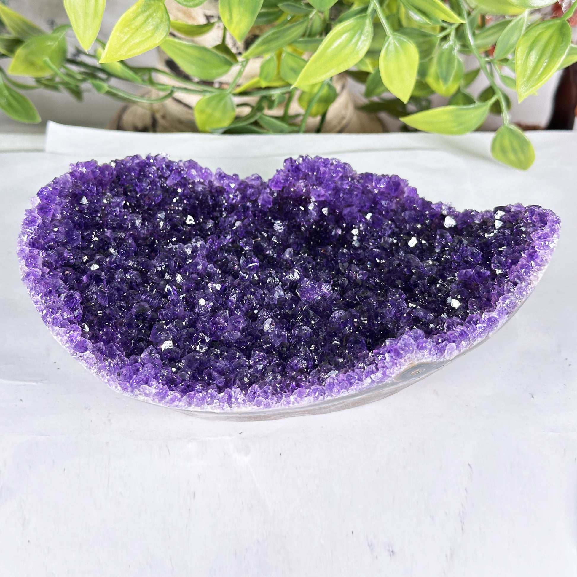 Deep Purple Amethyst Crystal Geode - Gem Avenue Retail