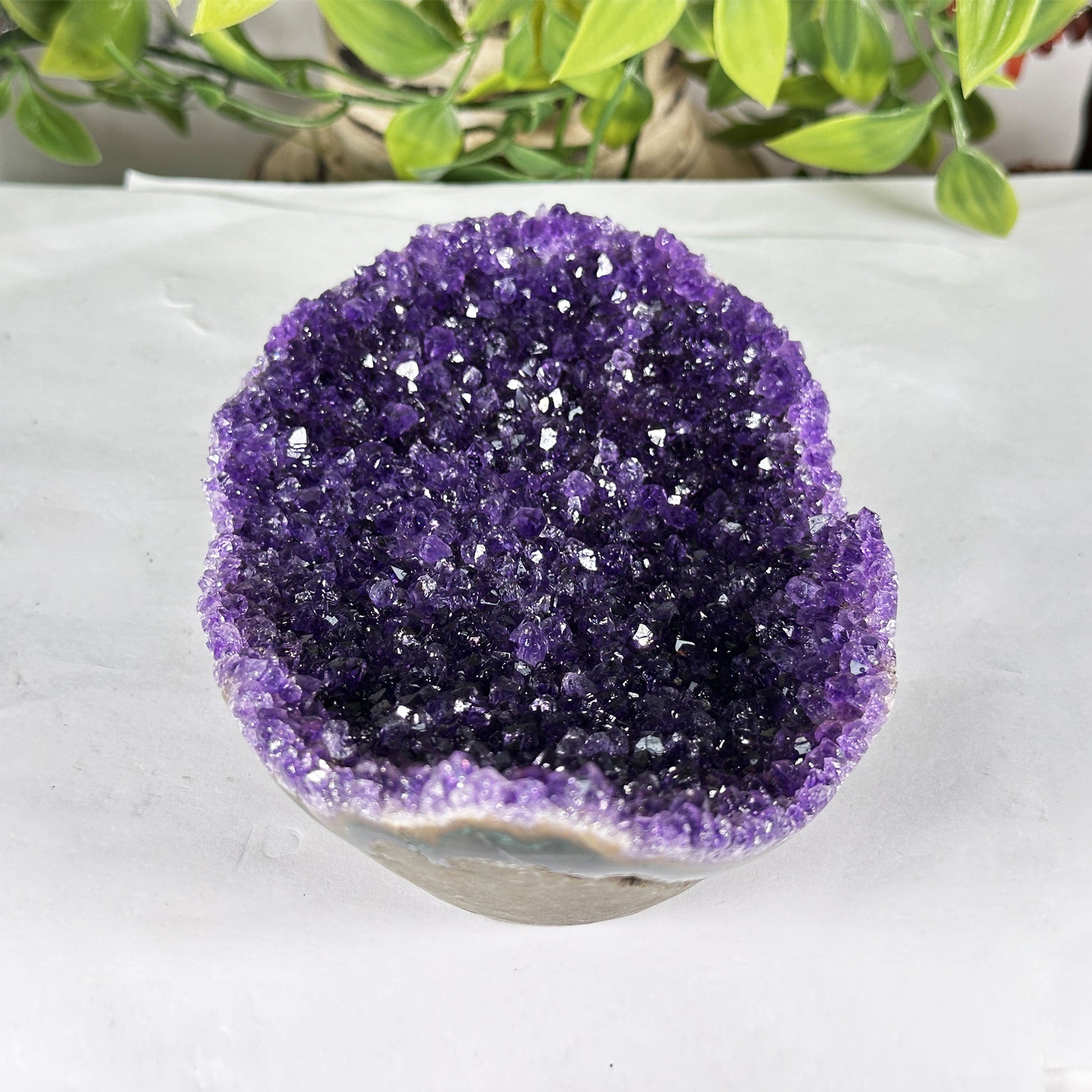 Deep Purple Amethyst Crystal Geode - Gem Avenue Retail