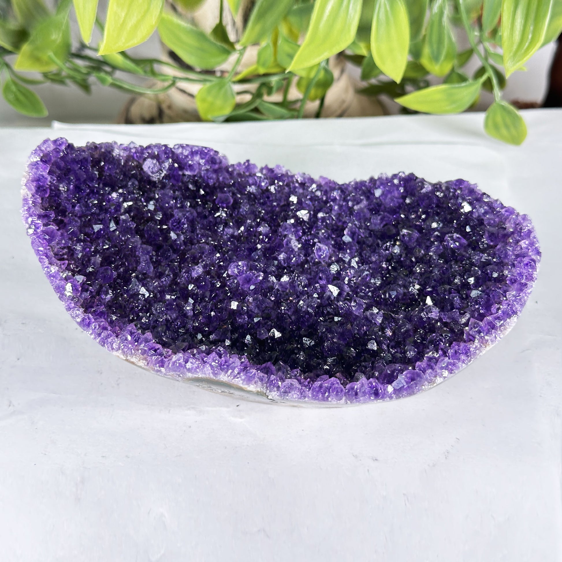 Deep Purple Amethyst Crystal Geode - Gem Avenue Retail