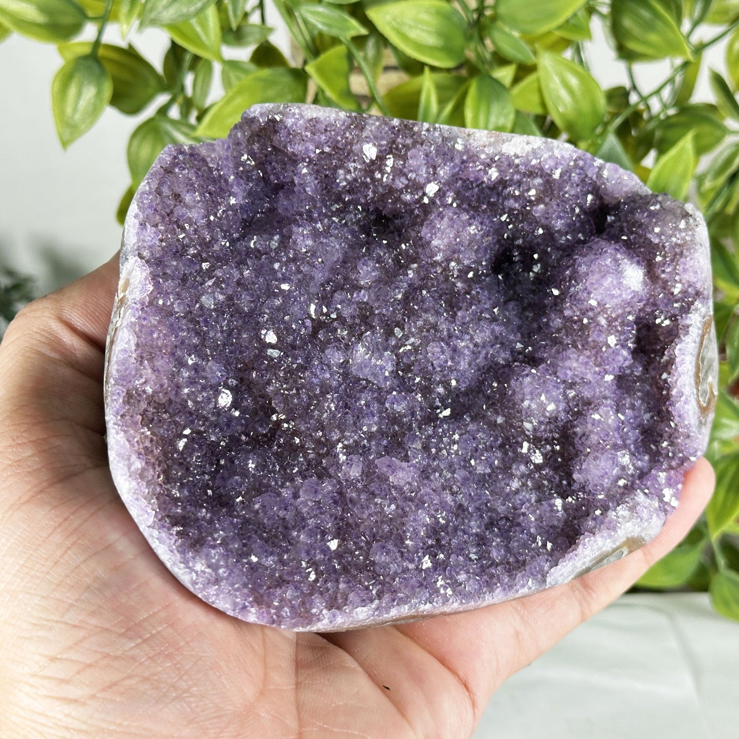 Deep Purple Amethyst Crystal Geode - Gem Avenue Retail