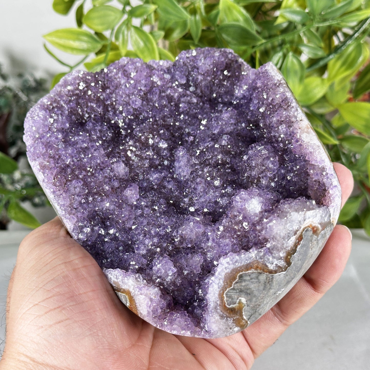 Deep Purple Amethyst Crystal Geode - Gem Avenue Retail