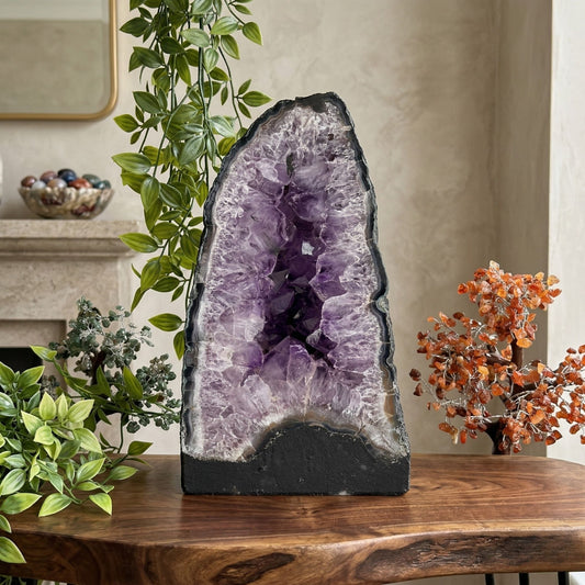Large Amethyst Geode 10" Purple Druzy Crystal Cluster Display Specimen