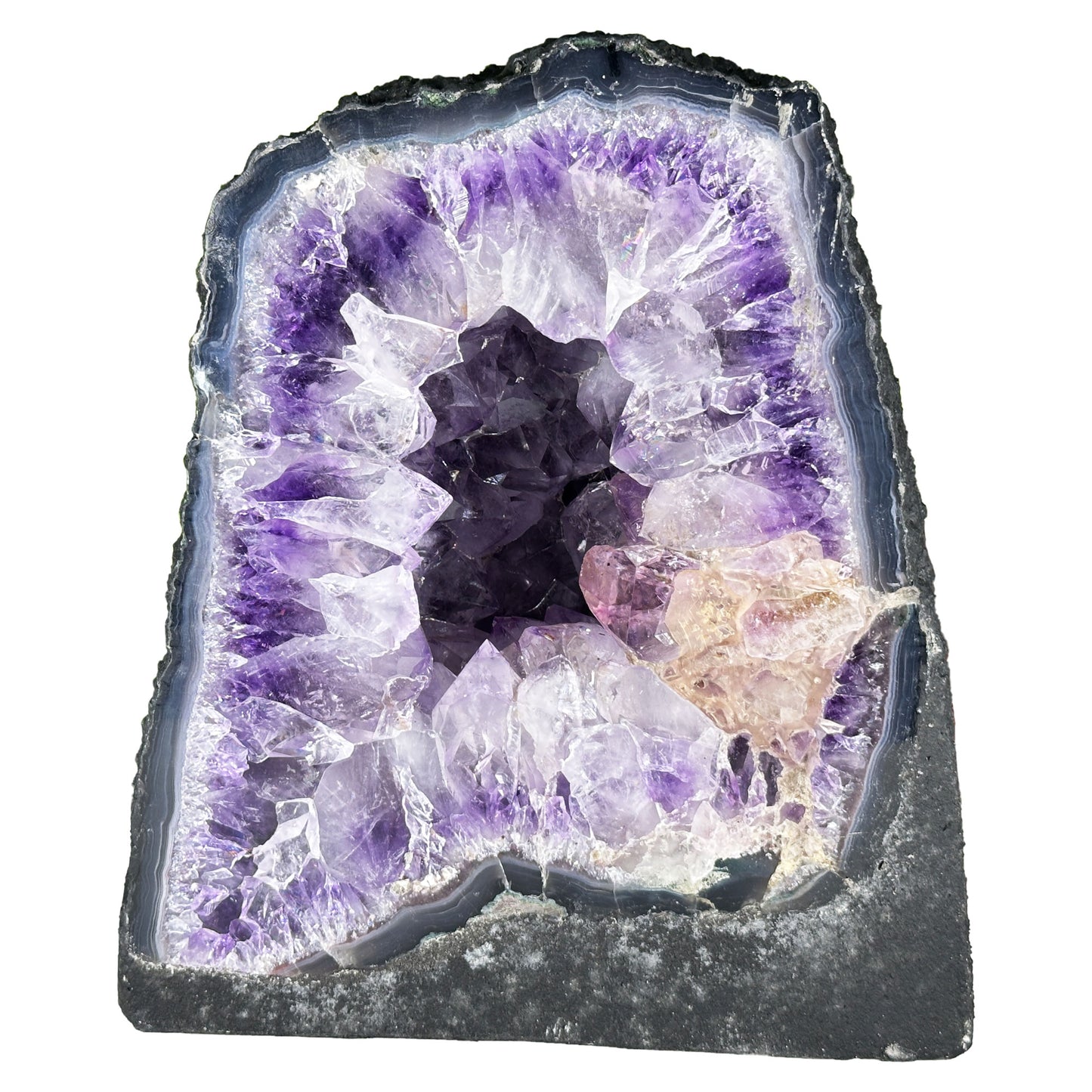Natural Deep Purple Amethyst Crystal Geode  - Gem Avenue Retail