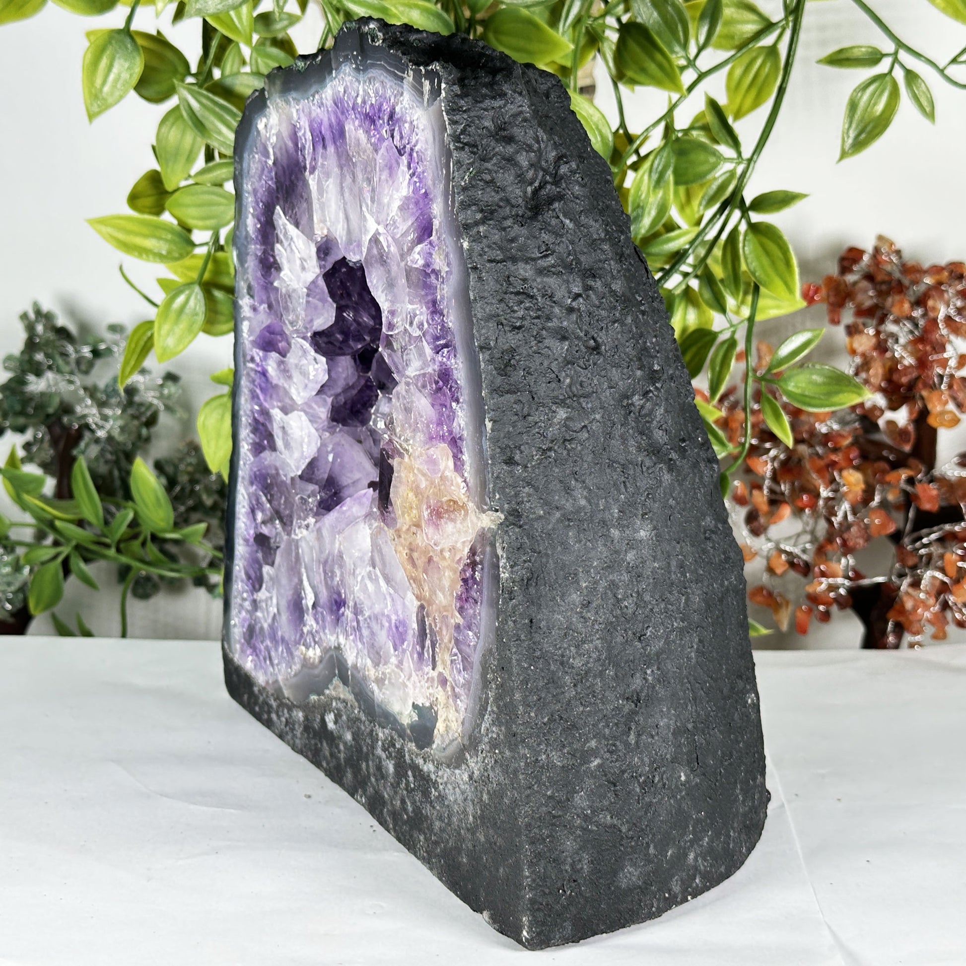 Natural Deep Purple Amethyst Crystal Geode  - Gem Avenue Retail