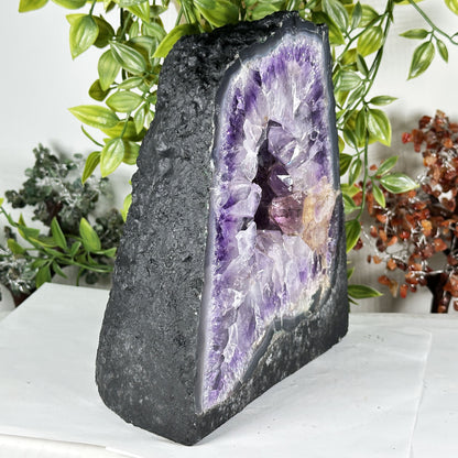 Natural Deep Purple Amethyst Crystal Geode  - Gem Avenue Retail