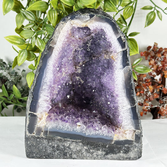 Natural Deep Purple Amethyst Crystal Geode - Gem Avenue Retail