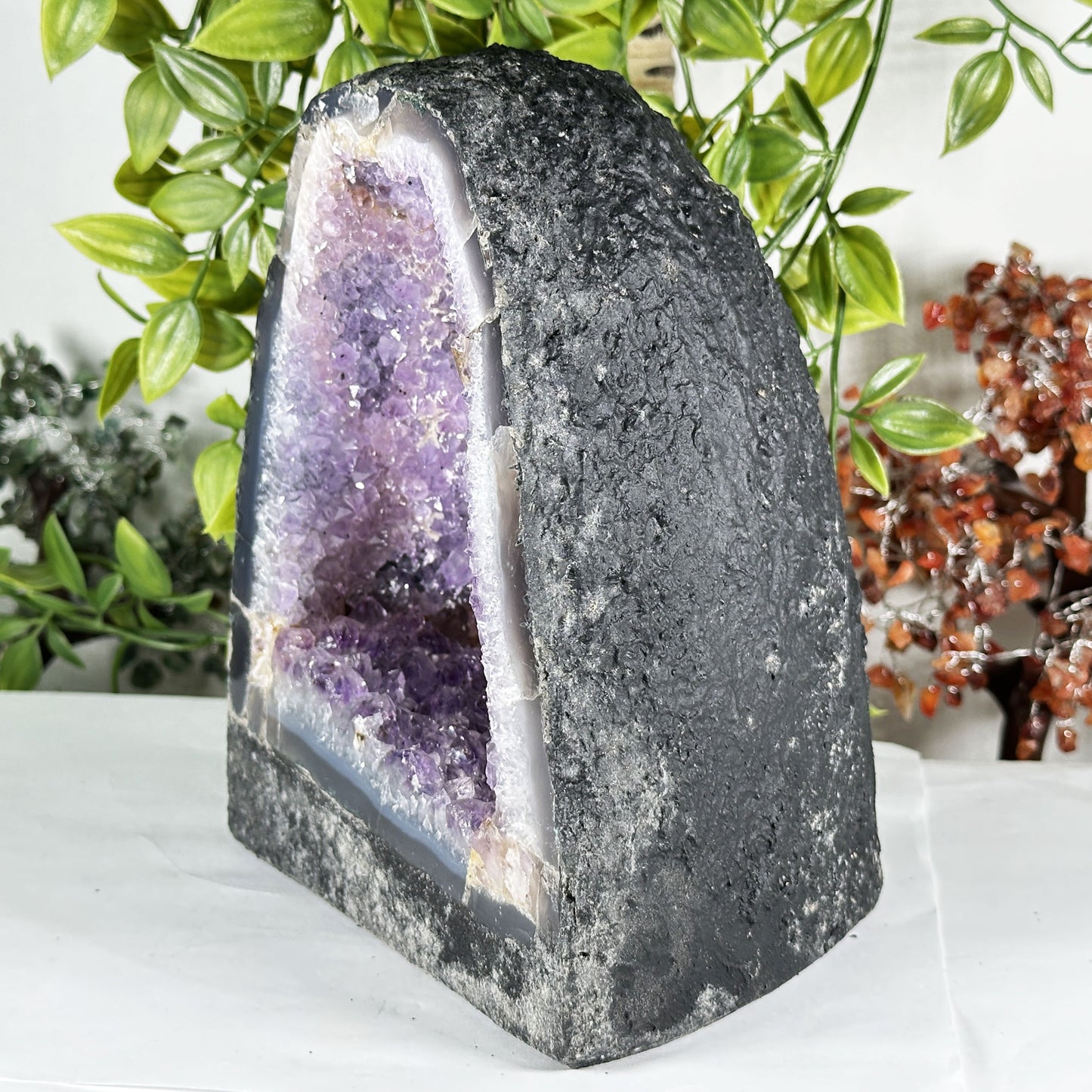 Natural Deep Purple Amethyst Crystal Geode - Gem Avenue Retail