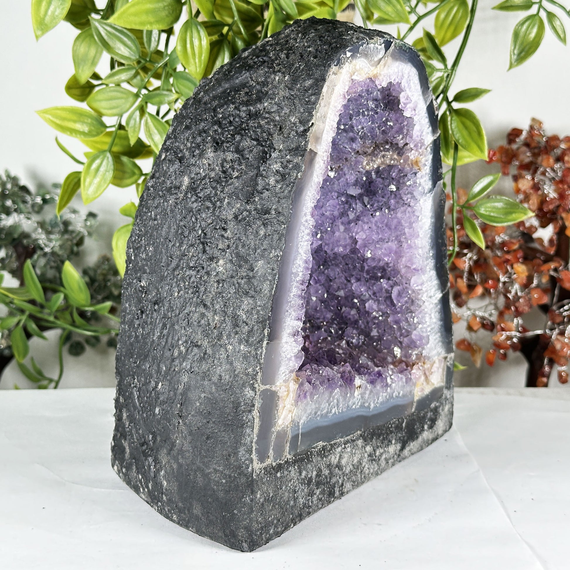 Natural Deep Purple Amethyst Crystal Geode - Gem Avenue Retail