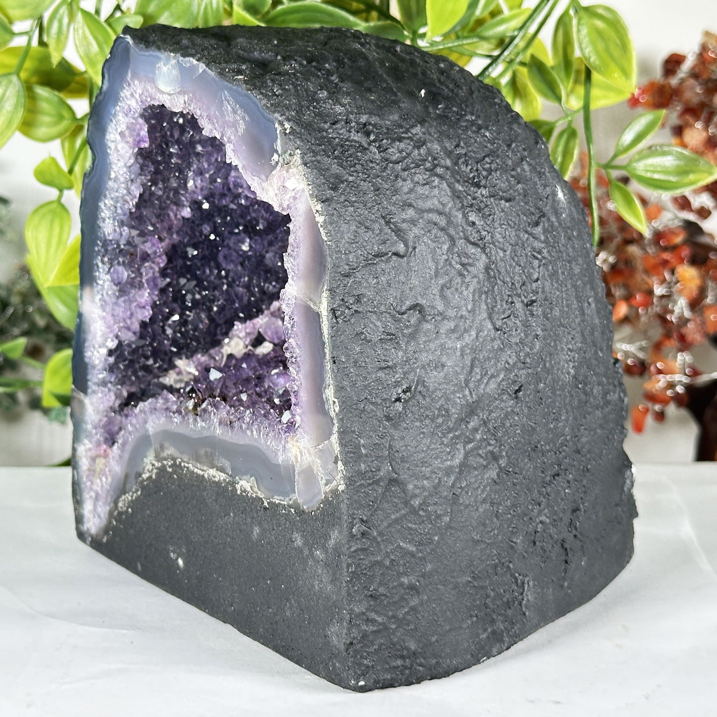 Deep Purple Amethyst Crystal Geode - Gem Avenue Retail