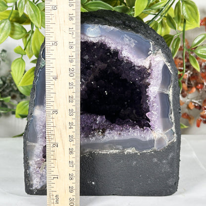 Deep Purple Amethyst Crystal Geode - Gem Avenue Retail