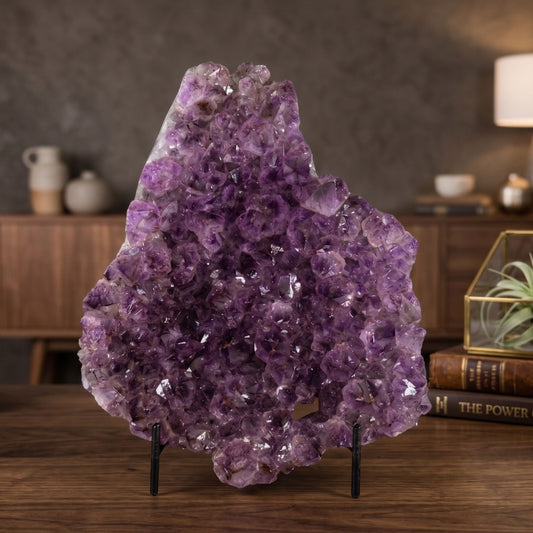 Amethyst Crystal Cluster Geode 7.5" Natural Specimen