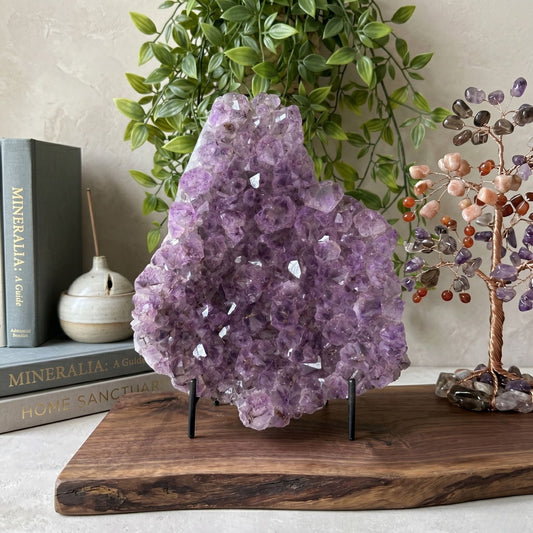 Amethyst Crystal Cluster Geode 7.5" Natural Specimen