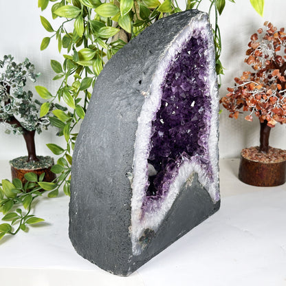 Amethyst Cathedral Geode Deep Purple Crystal Cave Brazil 10.5" Tall