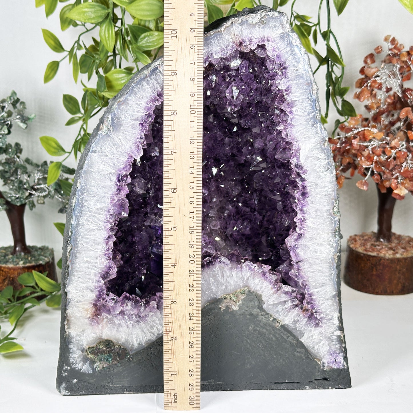 Amethyst Cathedral Geode Deep Purple Crystal Cave Brazil 10.5" Tall