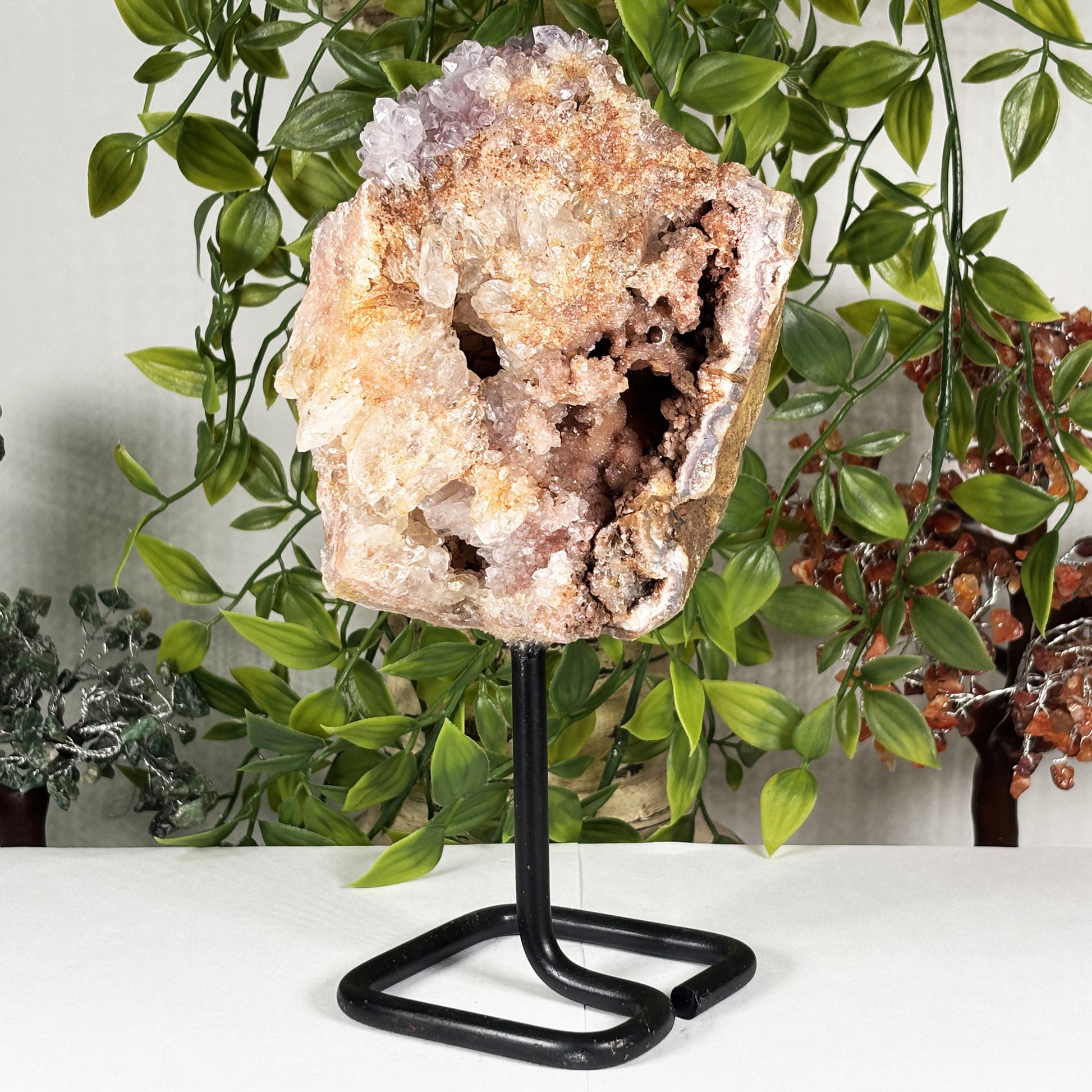 Natural Pink Amethyst Crystal Geode - Gem Avenue Retail