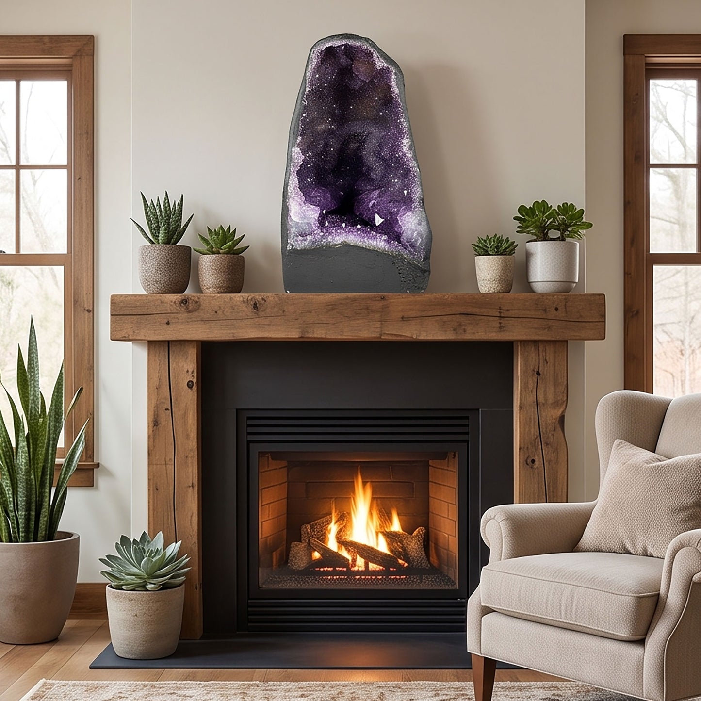 Amethyst Cathedral Geode Brazilian Natural Deep Purple Crystal Cave Display Specimen for Home Decor, Meditation, Collectors & Healing Decor