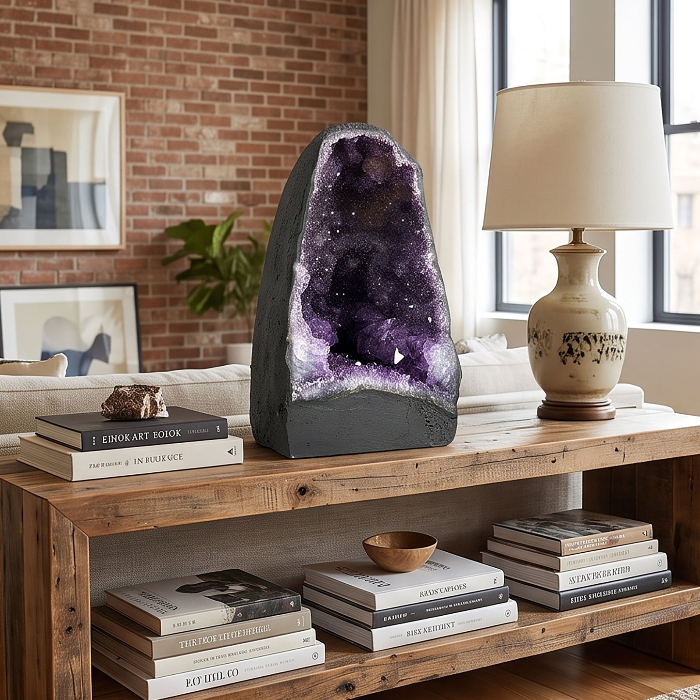 Amethyst Cathedral Geode Brazilian Natural Deep Purple Crystal Cave Display Specimen for Home Decor, Meditation, Collectors & Healing Decor