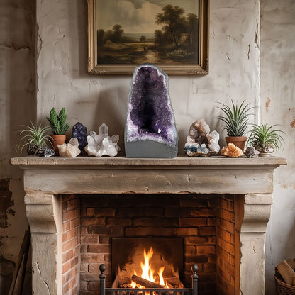 Amethyst Cathedral Geode Brazilian Natural Deep Purple Crystal Cave Display Specimen for Home Decor, Meditation, Collectors & Healing Decor