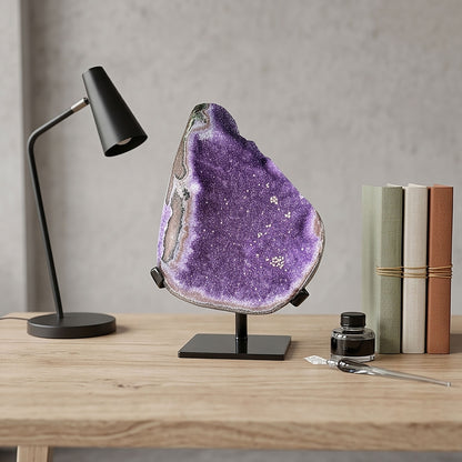 Large Uruguay Amethyst Geode 11" Natural Purple Crystal Cluster Display Specimen for Home Decor