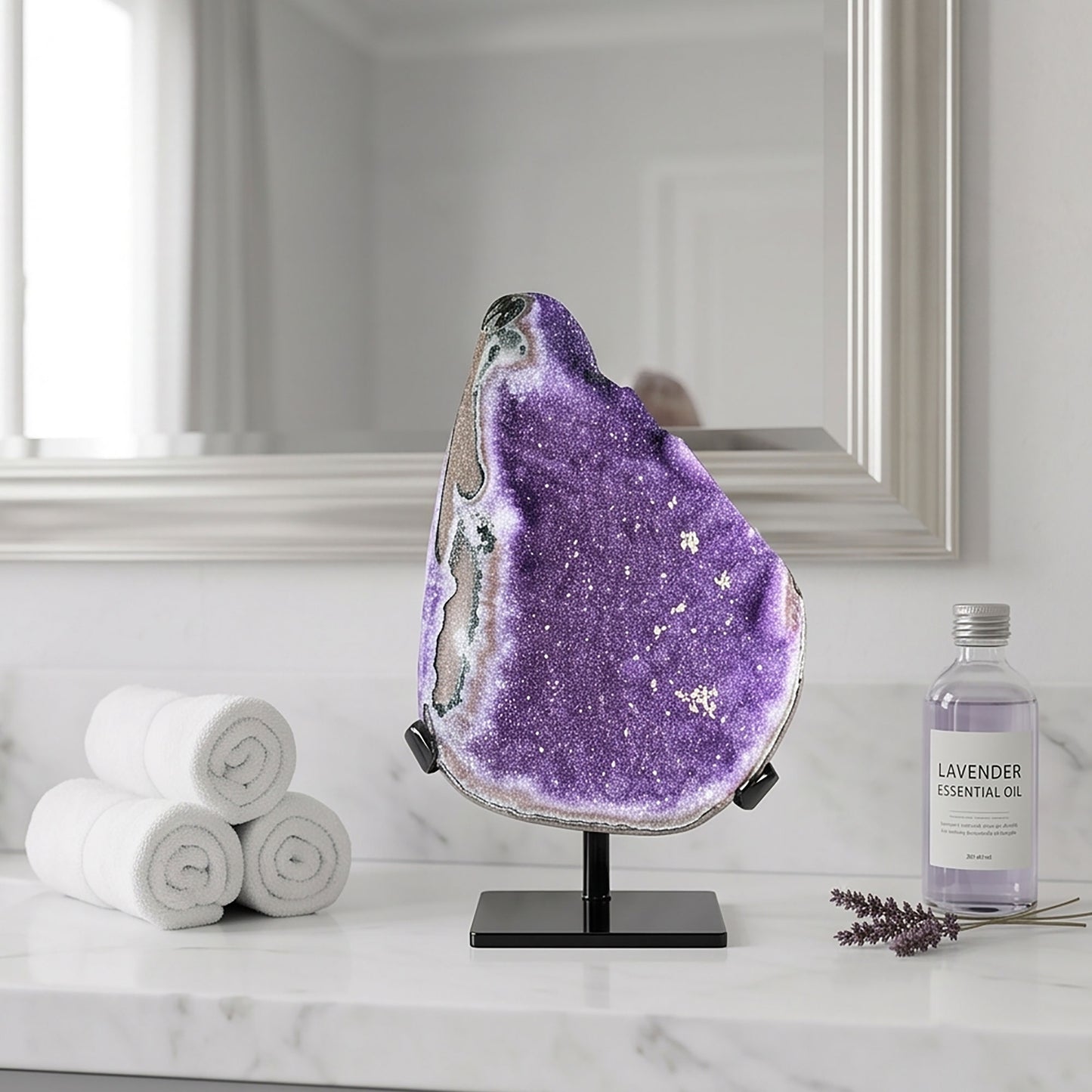 Large Uruguay Amethyst Geode 11" Natural Purple Crystal Cluster Display Specimen for Home Decor
