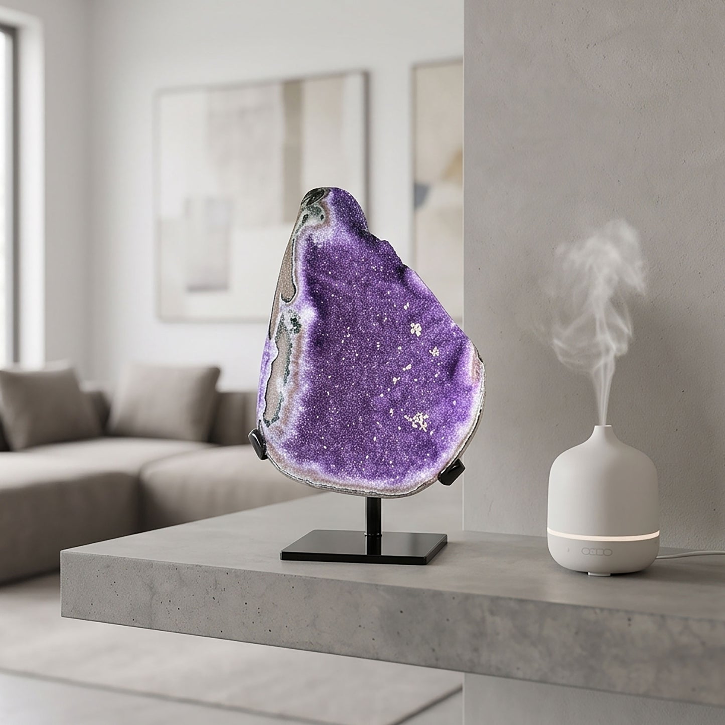 Large Uruguay Amethyst Geode 11" Natural Purple Crystal Cluster Display Specimen for Home Decor