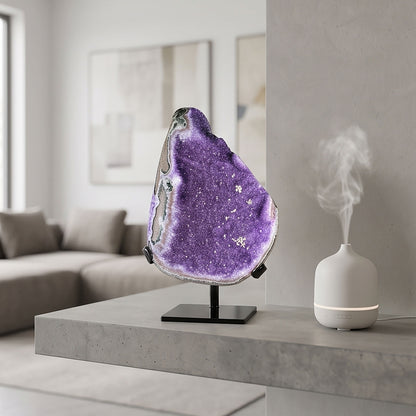 Large Uruguay Amethyst Geode 11" Natural Purple Crystal Cluster Display Specimen for Home Decor
