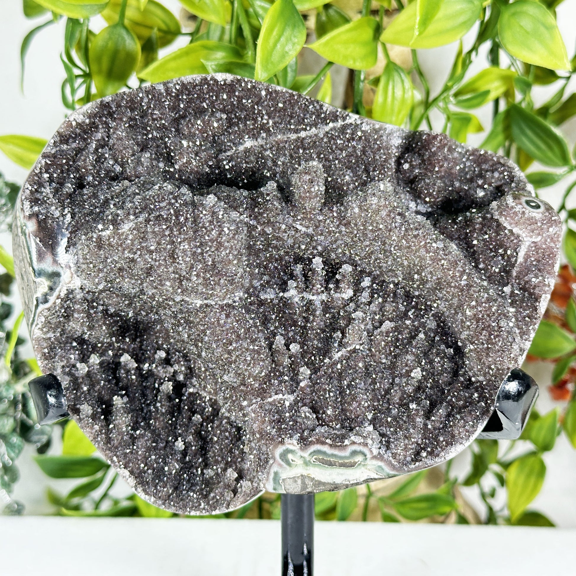 Black Amethyst Crystal Geode - Gem Avenue Retail